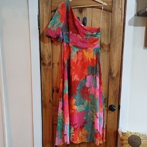 Here Comes The Sun One Shoulder Floral Dress - Large